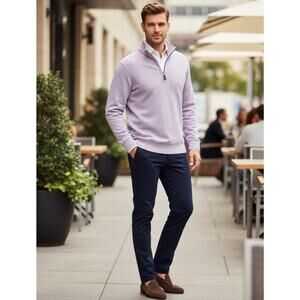 Tommy Bahama Men’s Sweater Long Sleeve 1/4 Zip Casual Golf Lilac Size Large